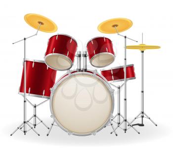 drum set kit musical instruments stock vector illustration isolated on white background