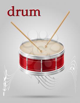 drum musical instruments stock vector illustration isolated on gray background