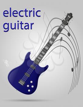 electric guitar musical instruments stock vector illustration isolated on gray background
