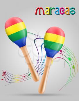 maracas musical instruments stock vector illustration isolated on gray background