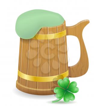 saint patrick's day beer mug stock vector illustration isolated on white background