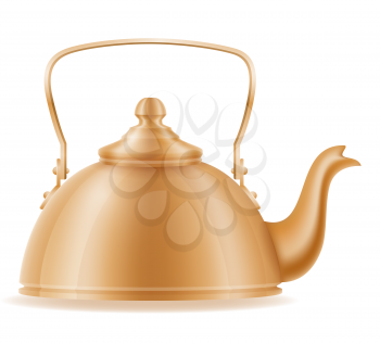 kettle old retro vintage icon stock vector illustration isolated on gray background