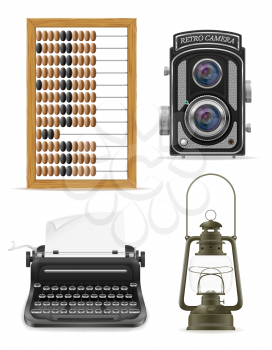 objects old retro vintage icon stock vector illustration isolated on white background
