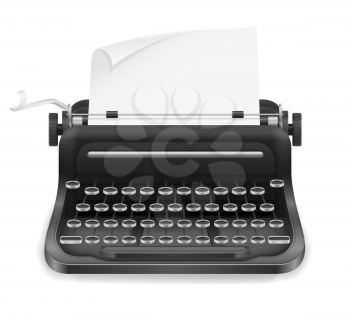 typewriter old retro vintage icon stock vector illustration isolated on white background