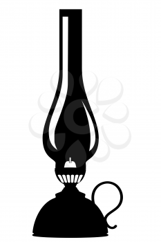 kerosene lamp old retro vintage icon stock vector illustration isolated on white background
