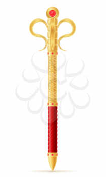 king royal golden scepter symbol of state power vector illustration isolated on white background