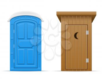 bio and wooden outdoor toilet vector illustration vector illustration isolated on white background