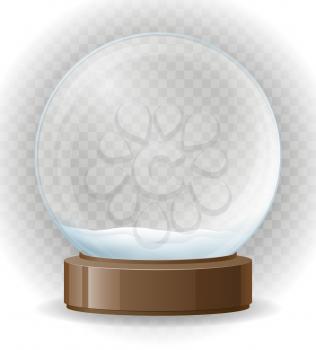 snow globe transparent vector illustration isolated on white background