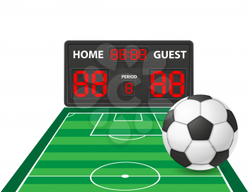 football soccer sports digital scoreboard vector illustration isolated on white background