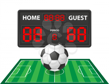 football soccer sports digital scoreboard vector illustration isolated on white background
