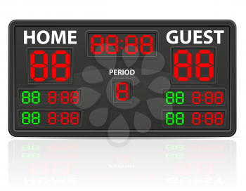 hockey sports digital scoreboard vector illustration isolated on white background