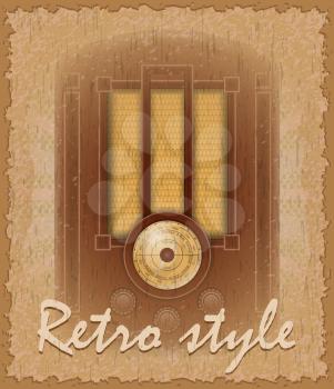 retro style poster old radio stock vector illustration