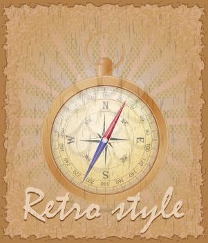 retro style poster old compass stock vector illustration