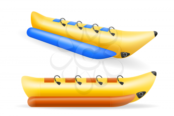 banana inflatable boat for water amusement vector illustration isolated on white background
