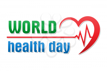 world health day logo text banner vector illustration vector illustration isolated on white background