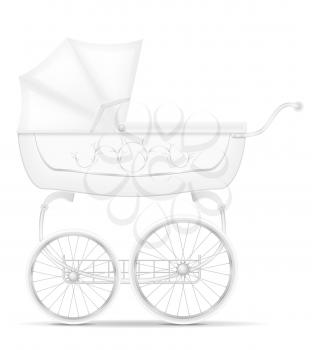 retro baby carriage stock vector illustration isolated on white background