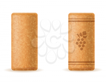 corkwood cork for wine bottle vector illustration isolated on white background