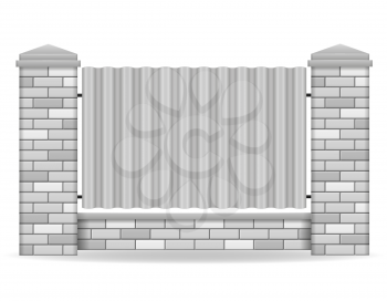 brick fence vector illustration isolated on white background