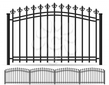 iron forged fence vector illustration isolated on white background