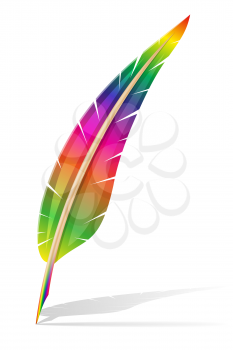 art creative feather pen concept vector illustration isolated on white background
