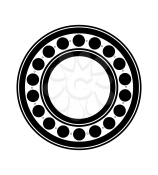 metal ball bearing black silhouette outline vector illustration isolated on white background