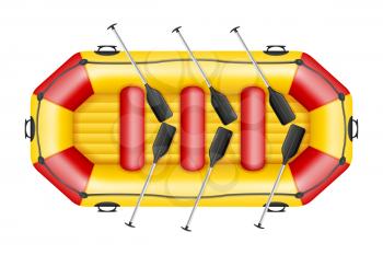inflatable rafting boat vector illustration isolated on white background
