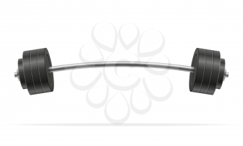 metal barbell for muscle building in gym vector illustration at gray background