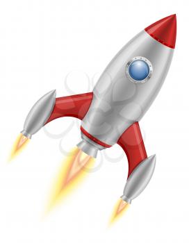 space rocket retro spaceship vector illustration isolated on white background