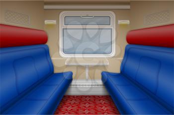 train compartment inside view vector illustration