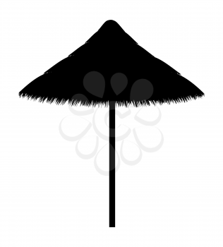 beach umbrella made for shade black contour silhouette vector illustration isolated on white background