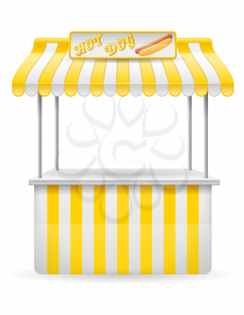 street food stall hotdog vector illustration isolated on white background