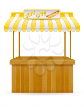 street food stall hotdog vector illustration isolated on white background
