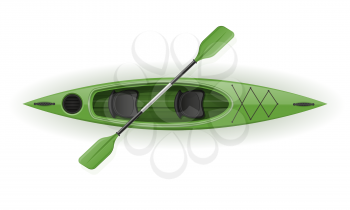 plastic kayak for fishing and tourism vector illustration isolated on white background