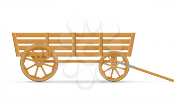 wooden cart for horse vector illustration isolated on white background