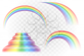 rainbow multicolor realistic vector illustration isolated on transparent background