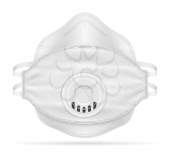 medical respiratory breathing mask for protection against diseases and infections transmitted by airborne droplets vector illustration isolated on white background