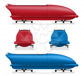 bobsleigh sled winter sport olympic games vector illustration isolated on white background