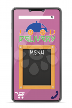 smartphone concept online food delivery vector illustration isolated on white background