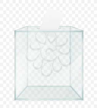 glass ballot box for election voting vector illustration isolated on transparent background