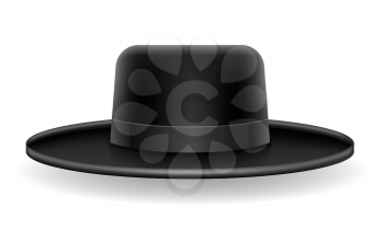 national jewish black hat vector illustration isolated on white background