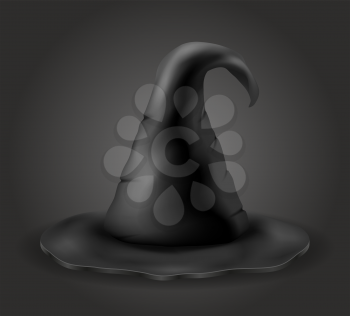 magic witch hat vector illustration isolated on black background