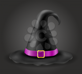 magic witch hat vector illustration isolated on black background