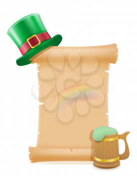 items and attributes of the national holiday of saint patrick vector illustration isolated on white background