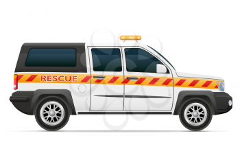 rescue lifeguard car vehicle vector illustration isolated on white background