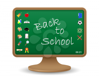 school blackboard monitor screen education concept vector illustration vector illustration isolated on white background