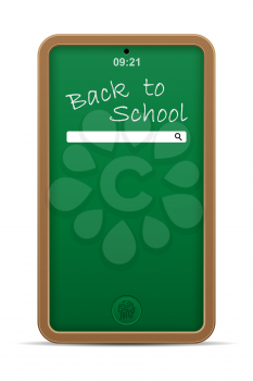 school blackboard phone online education concept vector illustration isolated on white background