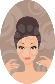 Royalty Free Clipart Image of a Woman With a French Manicure