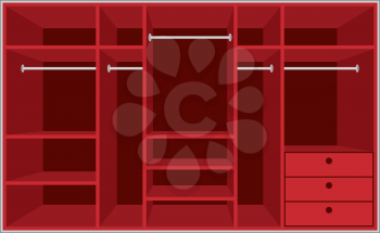 Royalty Free Clipart Image of a Closet Space