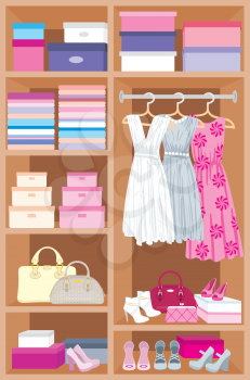 Royalty Free Clipart Image of a Closet