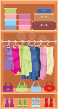 Royalty Free Clipart Image of a Wardrobe